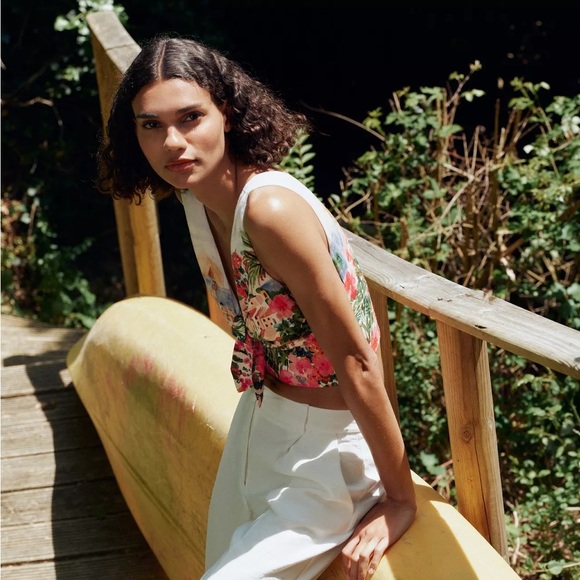 ZARA PRINTED KNOT TOP - Picture 2 of 15